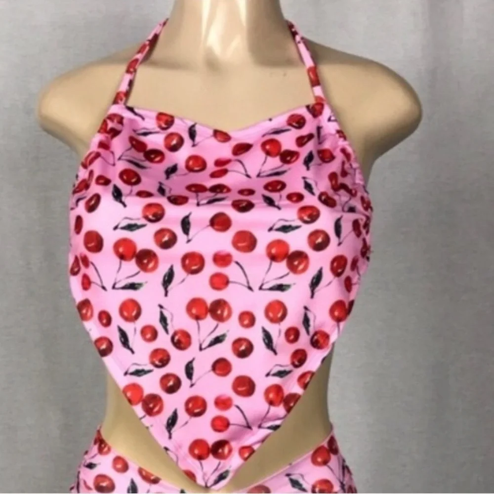 Zuliana Size Small Cherry Print Bandana Style Top. New With Tags.
